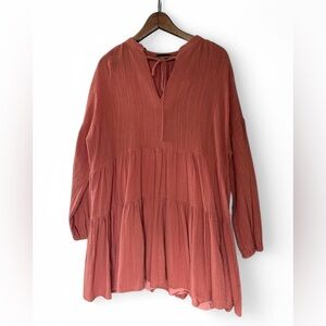 Vici 100% cotton double lined Coral Tiered Dress